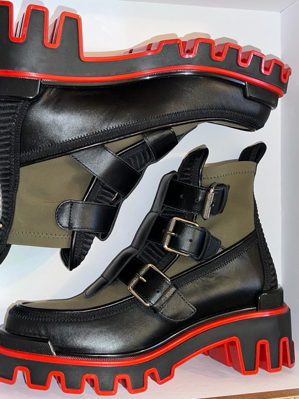 Christian Louboutin Green Buckle Dune UOMO Boot